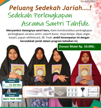 sedekah perlengkapan asrama